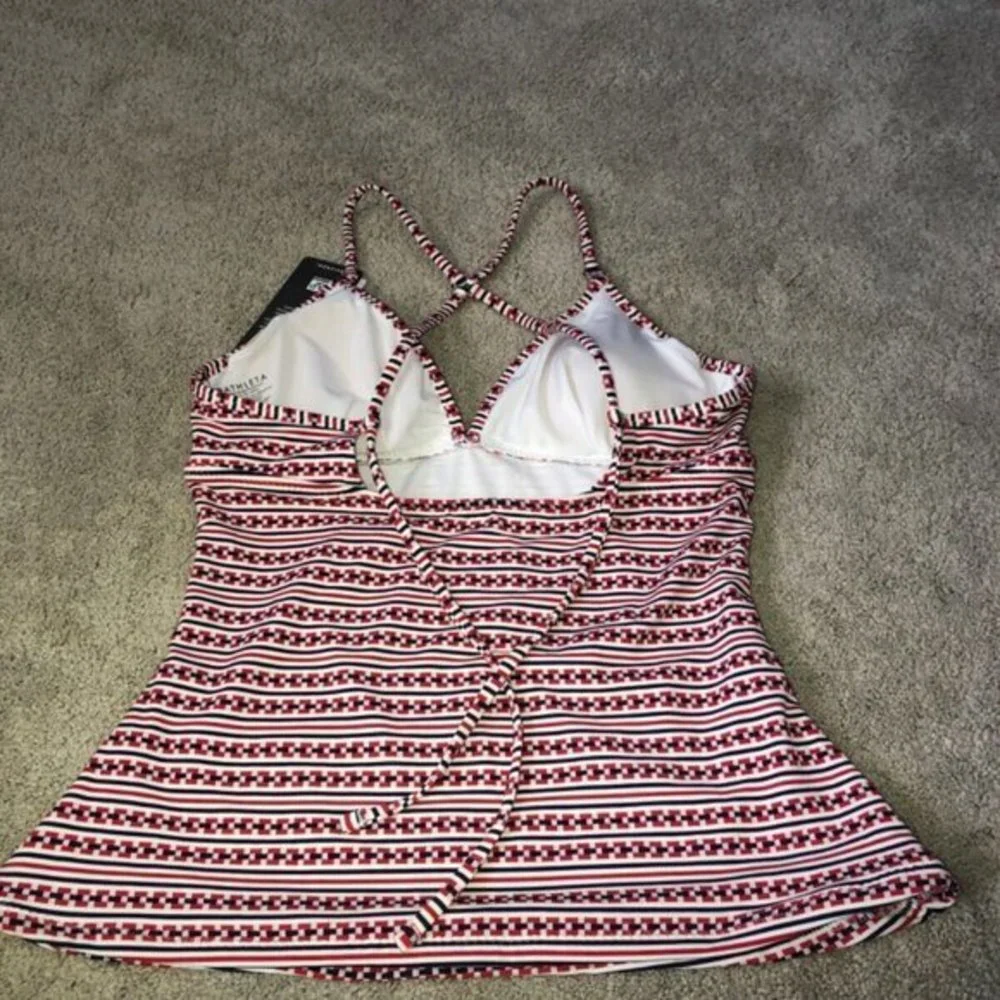 Athleta Women's‎ XS Tankini Top Red white Blue NWT